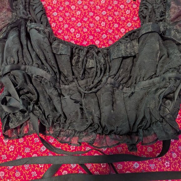 NWT For Love & Lemons Gabrielle Crop Top Whimsigoth Organza Fairy Gothicumbia - Picture 5 of 9